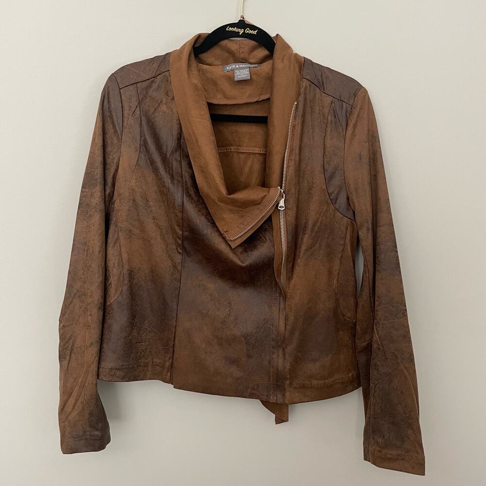 Kate & Mallory Distressed Brown Leather Jacket